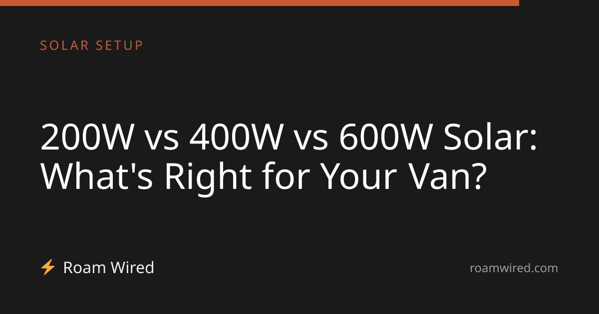 200W vs 400W vs 600W Solar: What's Right for Your Van?