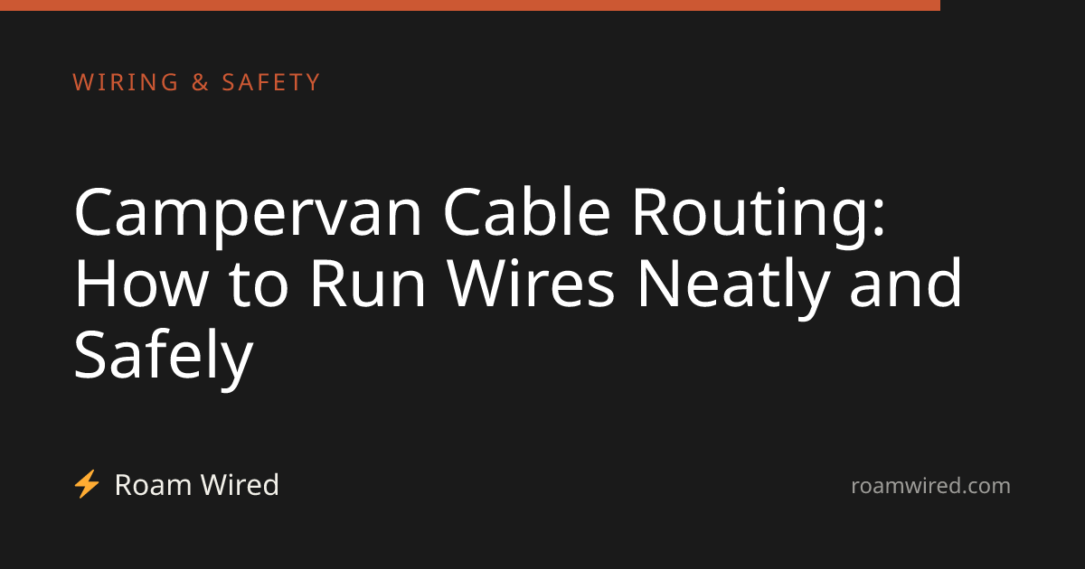 Campervan Cable Routing: How to Run Wires Neatly and Safely