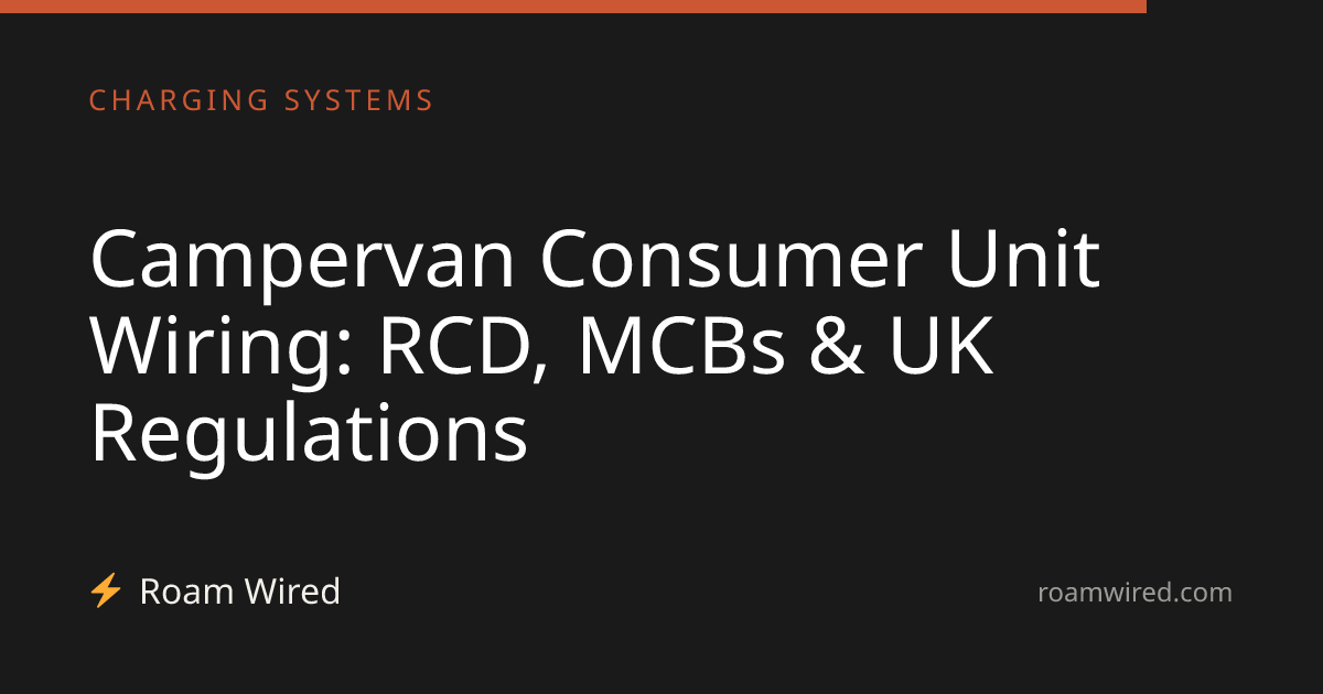 Campervan Consumer Unit Wiring: RCD, MCBs & UK Regulations