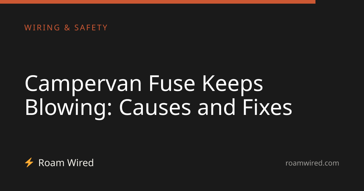 Campervan Fuse Keeps Blowing: Causes and Fixes