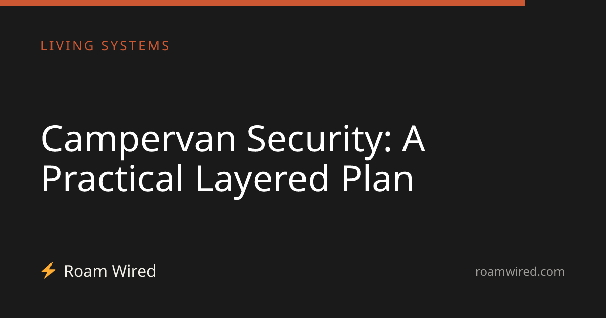 Campervan Security: A Practical Layered Plan