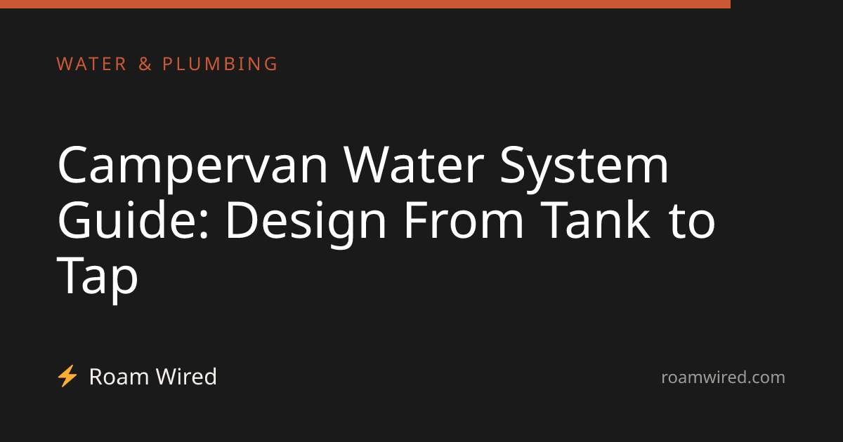 Campervan Water System Guide: Design From Tank to Tap