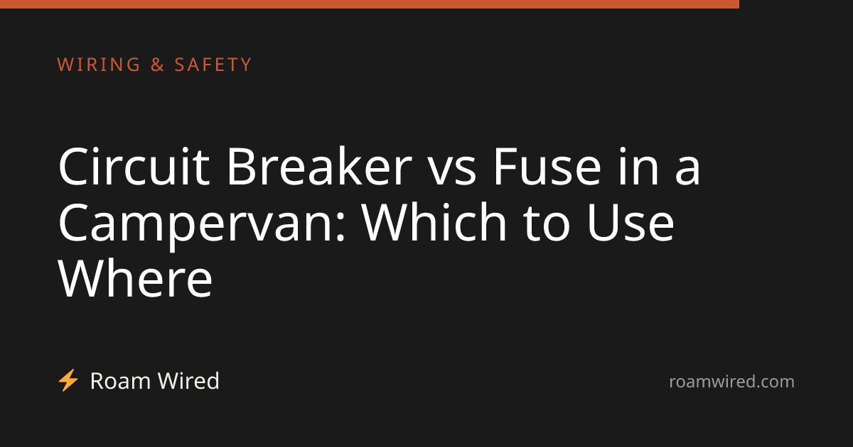 Circuit Breaker vs Fuse in a Campervan: Which to Use Where
