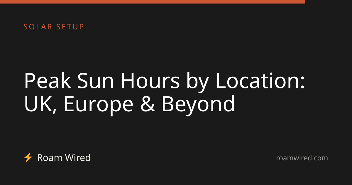 Peak Sun Hours by Location: UK, Europe & Beyond