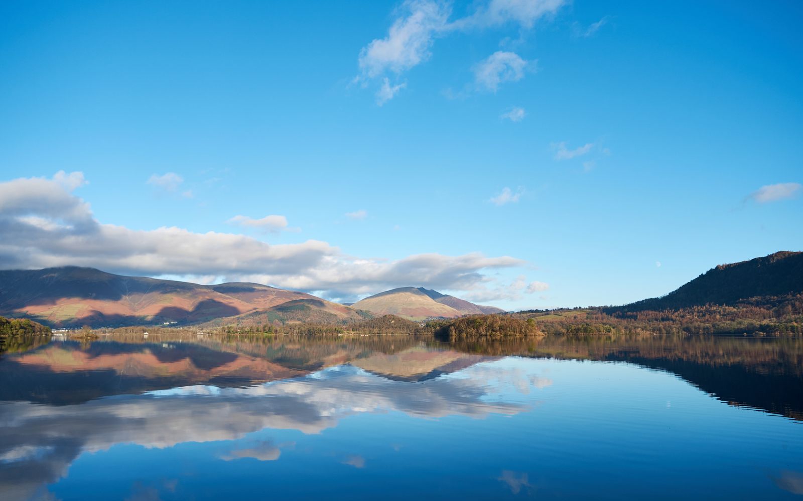 Hills reflected in Derwentwater at Keswick