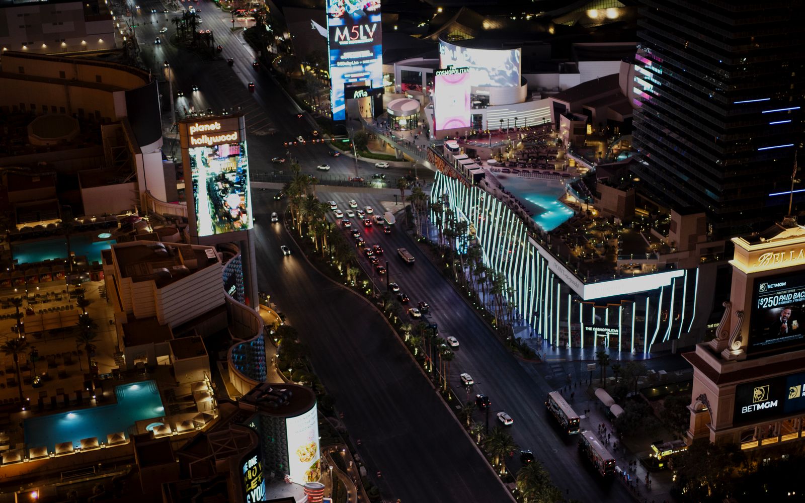 The Las Vegas Strip lit up at night