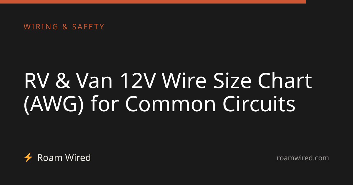 RV & Van 12V Wire Size Chart (AWG) for Common Circuits