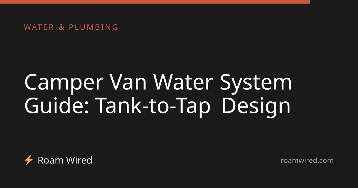 Camper Van Water System Guide: Tank-to-Tap Design