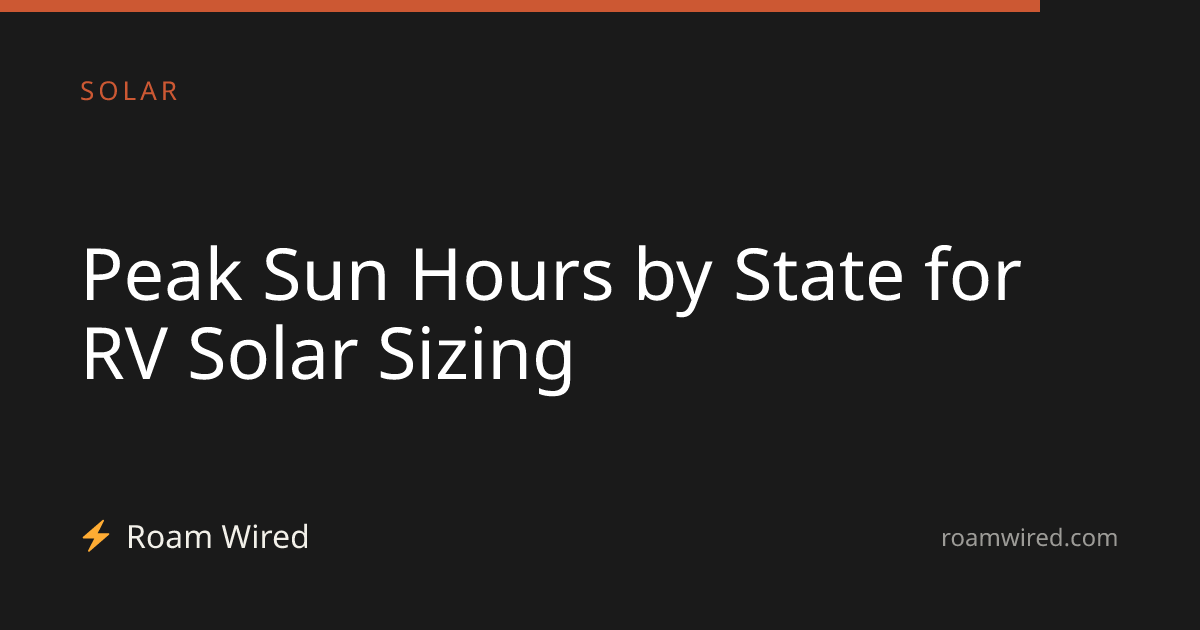 Peak Sun Hours by State for RV Solar Sizing