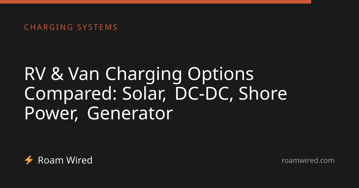 RV & Van Charging Options Compared: Solar, DC-DC, Shore Power, Generator