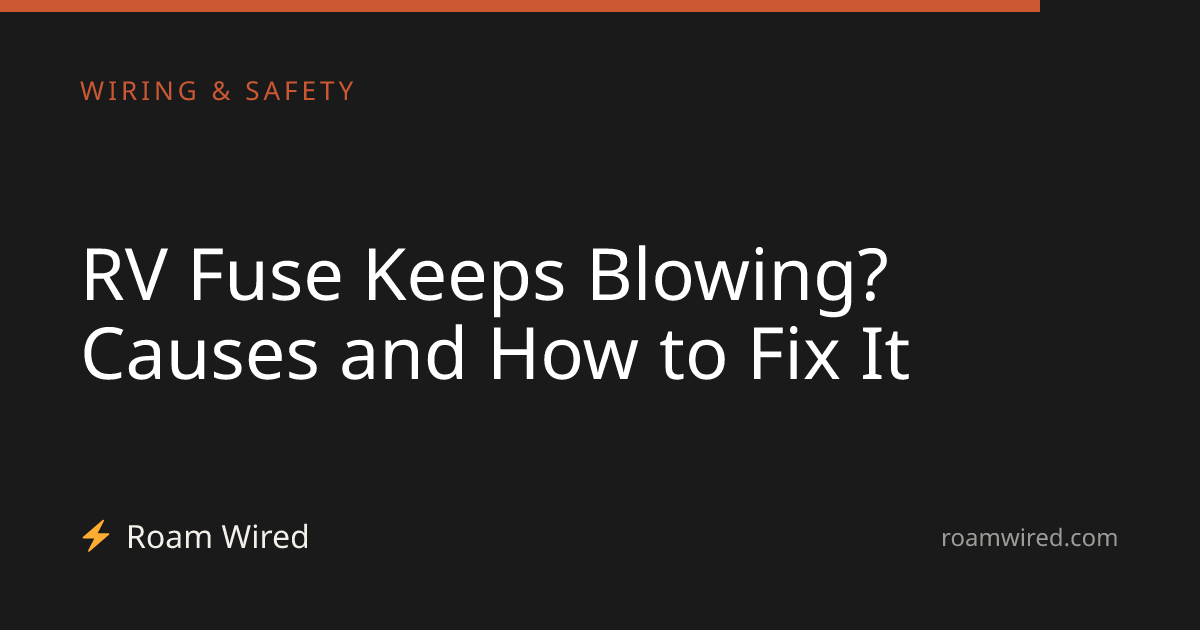 RV Fuse Keeps Blowing? Causes and How to Fix It