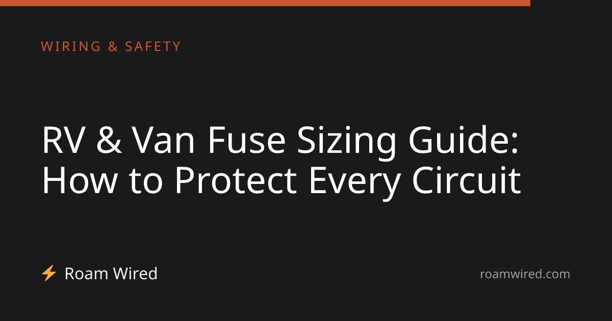 RV & Van Fuse Sizing Guide: How to Protect Every Circuit