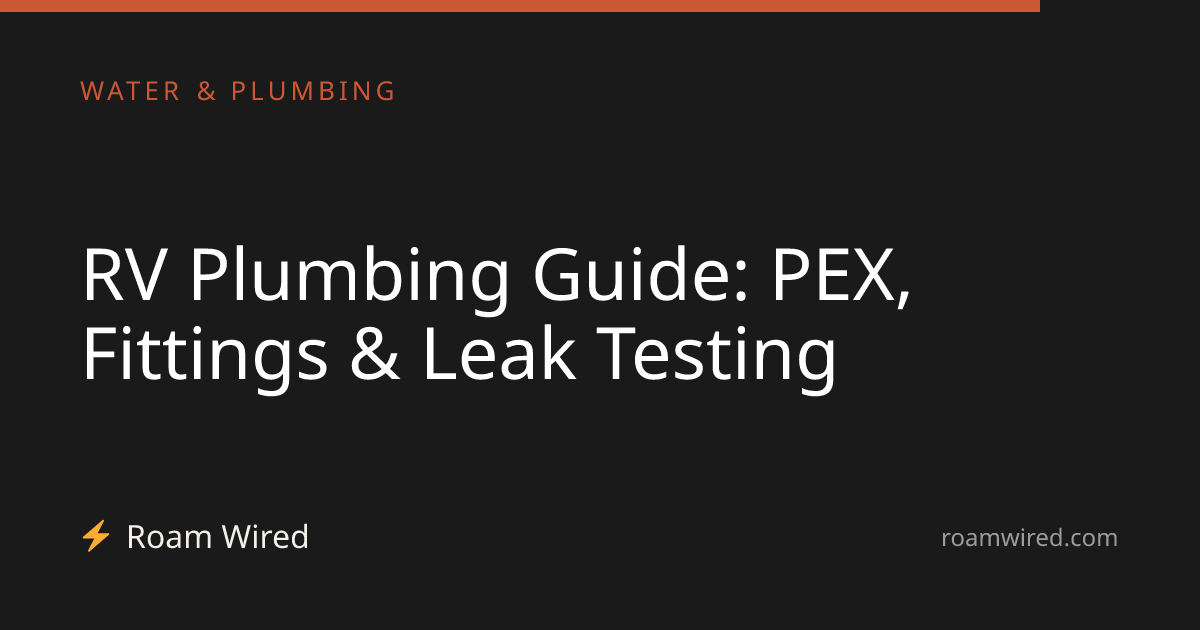 RV Plumbing Guide: PEX, Fittings & Leak Testing