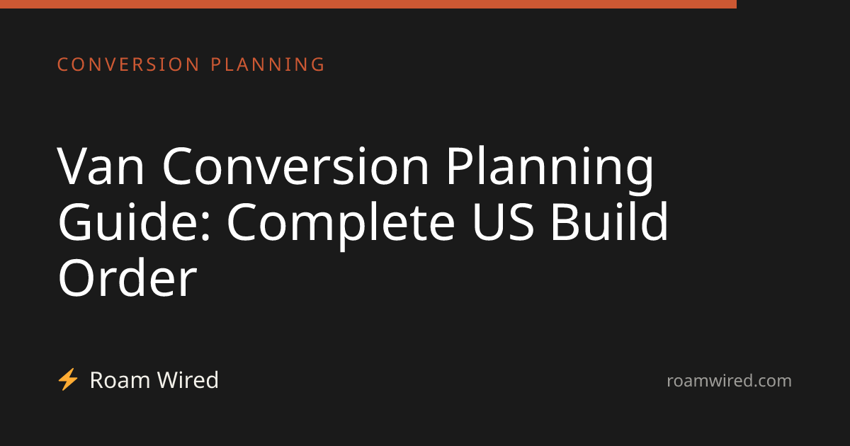 Van Conversion Planning Guide: Complete US Build Order