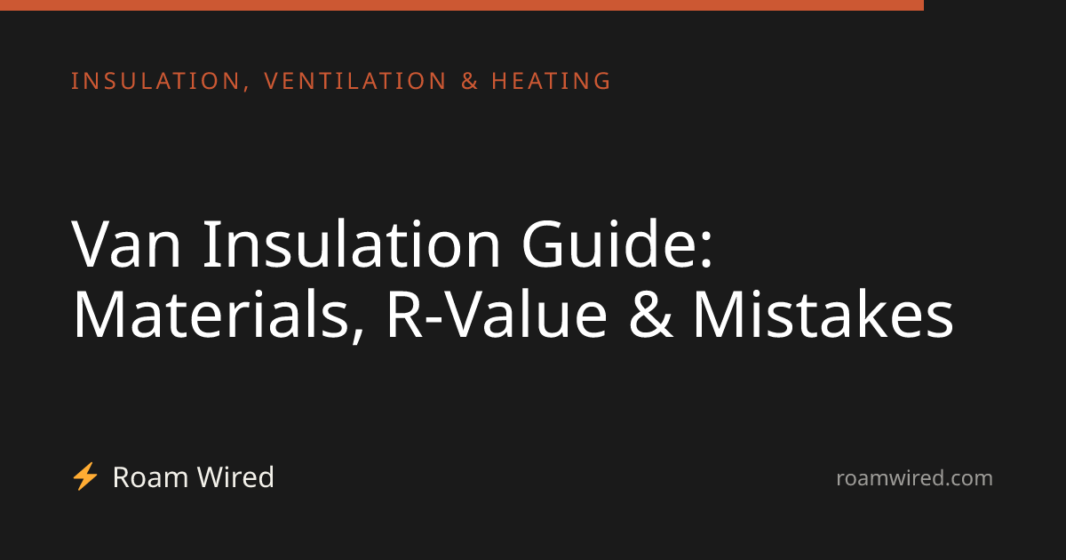 Van Insulation Guide: Materials, R-Value & Mistakes