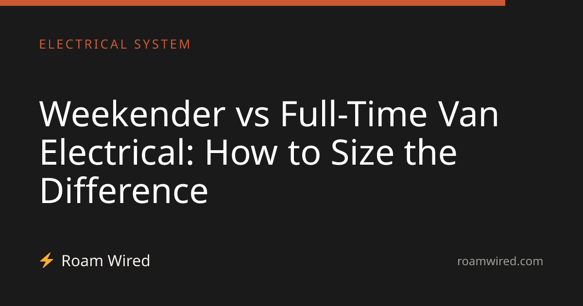 Weekender vs Full-Time Van Electrical: How to Size the Difference